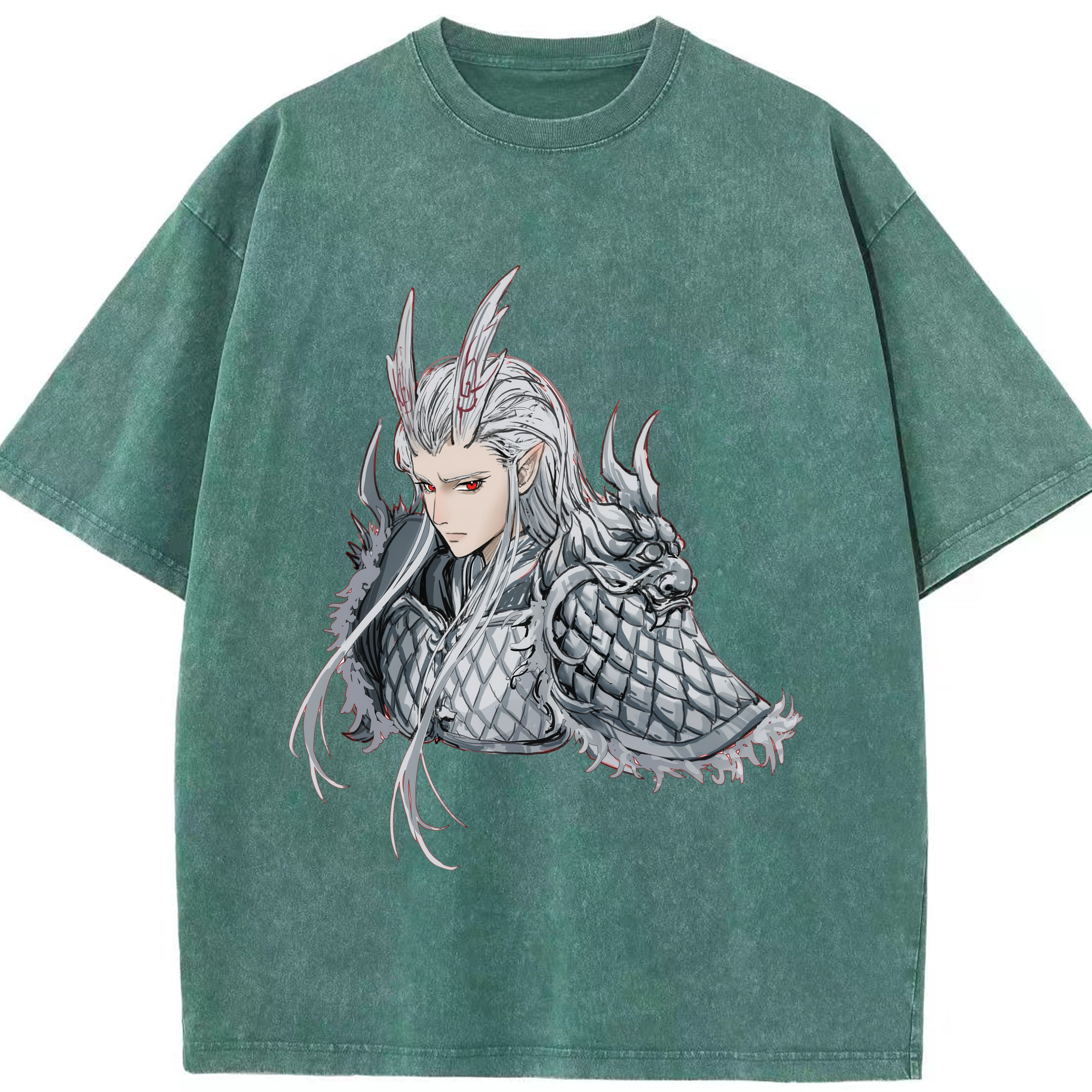 （画像用） Ne Zha 2 ナタ 魔童の大暴れ 綿100% ヴィンテージ風 半袖Tシャツ（フロントプリント）